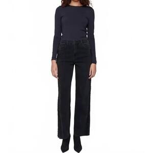 NEW CHARLIE B braided side seam jeans in charcoal